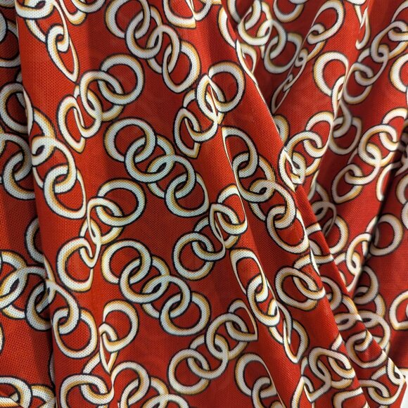 CABI Ringleader Wrap Top XXL Rust Orange Red Gold Rings Long-Sleeved V-Neck - Picture 5 of 10